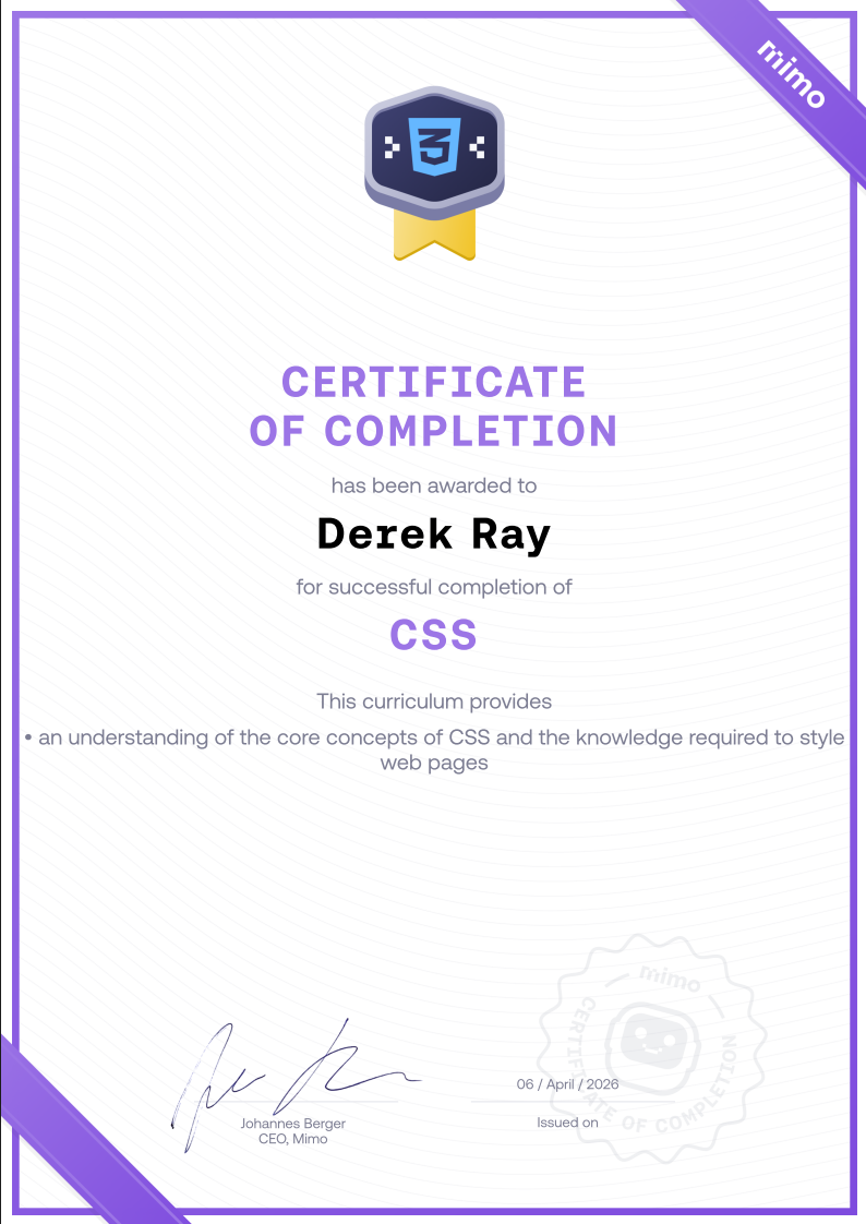 CSS certification